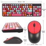 Retro Wireless Keyboard and Mouse Combo - Black