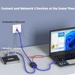 Ethernet Splitter 1 to 2, 1000Mbps Gigabit Adapter