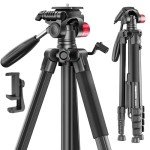 CamboFoto 188cm Tripod with Phone Holder and Bag