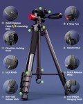CamboFoto 188cm Tripod with Phone Holder and Bag