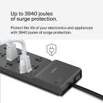12 Outlet Wall-Mount Power Strip with 8ft Cord
