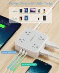 Flat Extension Cord with USB Ports and Surge Protection