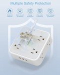 Flat Extension Cord with USB Ports and Surge Protection