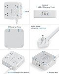 Flat Extension Cord with USB Ports and Surge Protection