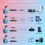 Nintendo Switch Gaming Headset with Mic (Red/Blue)