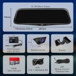 PORMIDO 2K Touchscreen Mirror Dashcam with GPS