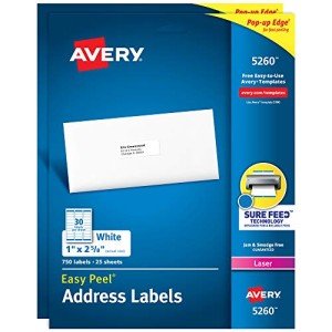 Avery Printable Address Labels, 1" x 2-5/8", 1500 Pack