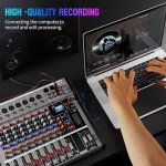 12-Channel Bluetooth DJ Audio Mixer with USB