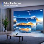 AuKing 2024 Mini Projector, Full HD 1080P