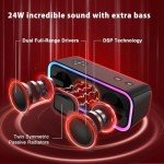 DOSS Pro+ Bluetooth Speaker: 24W Stereo Sound & Bass
