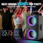DINDIN 40W Bluetooth Portable Speaker with Lights