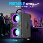 DINDIN 40W Bluetooth Portable Speaker with Lights