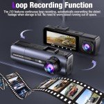 3-Channel 4K WiFi Dash Cam with 64GB Card