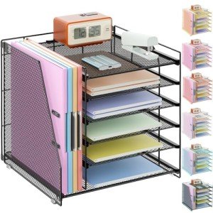 Gianotter 6-Tier Desk Paper Organizer – Black