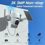 Cinnado 2K Wireless Solar Security Camera 360°