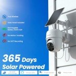 Cinnado 2K Wireless Solar Security Camera 360°