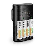 EBL 2800mAh Rechargeable AA Battery 4-Pack + Charger