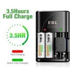 EBL 2800mAh Rechargeable AA Battery 4-Pack + Charger