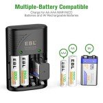 EBL 2800mAh Rechargeable AA Battery 4-Pack + Charger