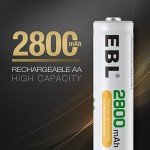 EBL 2800mAh Rechargeable AA Battery 4-Pack + Charger
