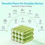 Brightown 12-Pack High Capacity Rechargeable AA Batteries