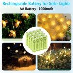Brightown 12-Pack High Capacity Rechargeable AA Batteries