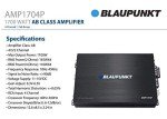 Blaupunkt 1700W 4-Channel AB Class Amplifier
