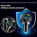 4-Port USB Car Charger with Voltmeter and Type-C