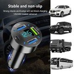 4-Port USB Car Charger with Voltmeter and Type-C