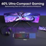 KOORUI 60% Mechanical Mini Gaming Keyboard - LED Lights