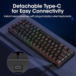 KOORUI 60% Mechanical Mini Gaming Keyboard - LED Lights