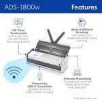 Brother ADS-1800W Wireless Compact Desktop Scanner
