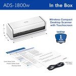 Brother ADS-1800W Wireless Compact Desktop Scanner