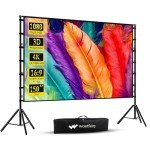 150-Inch Portable Projector Screen with Stand