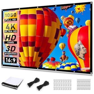 120" Portable Double-Sided Projector Screen - Anti-Crease