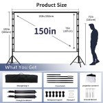 150-Inch Portable Projector Screen with Stand
