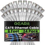 GearIT 6 ft Cat 6 Ethernet Cable - 24 Pack