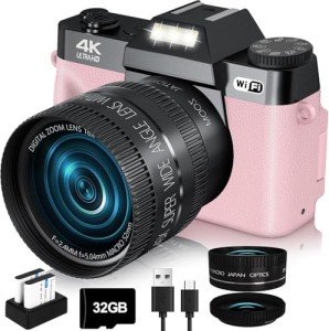 VJIANGER 4K 56MP Digital Camera for Vlogging