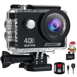 4K Waterproof Action Camera with 64G SD Card