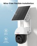 Wireless Solar Security Cameras, Panoramic PTZ, 2-Pack