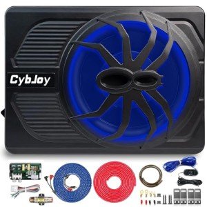 CybJoy 10" 800W Slim Car Subwoofer with LED
