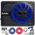 CybJoy 10" 800W Slim Car Subwoofer with LED