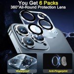 Ferilinso 6-Pack Camera Lens Protectors for iPhone 16