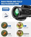 High Power Monocular Telescope with Smartphone Adapter