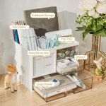 Multi-Functional Desk Organizer with 3 Drawers - White