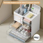Multi-Functional Desk Organizer with 3 Drawers - White