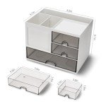 Multi-Functional Desk Organizer with 3 Drawers - White