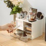 Multi-Functional Desk Organizer with 3 Drawers - White