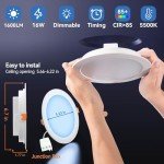 RICHSING 6" RGBW LED Recessed Lights, 4-Pack