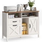 White Farmhouse 2-Drawer File Cabinet for Files